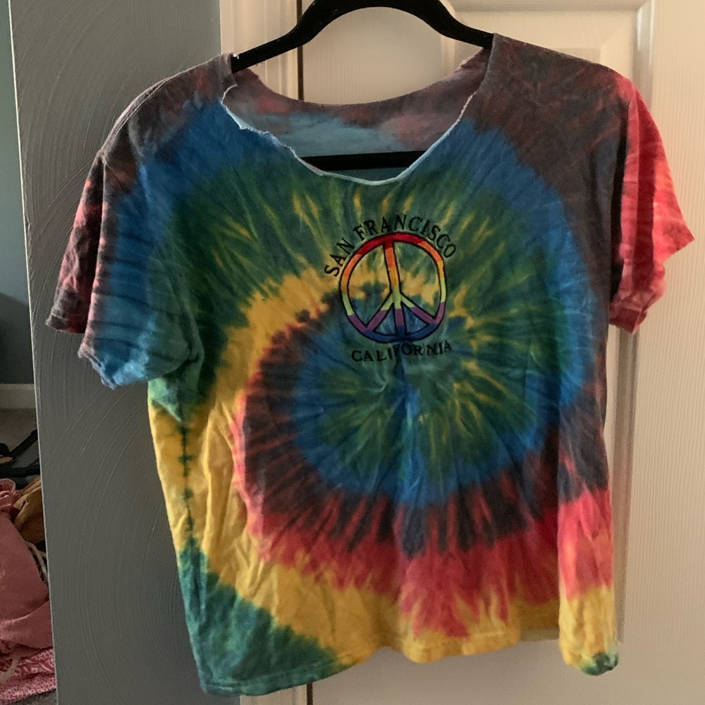 Hippie San Francisco Peace ☮️ Sign tie-dye Tee 🌈